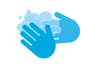 Silhouette of washing hands icon vector. Silhouette of hands with with soap suds vector. Hand washing clip art isolated on a white background