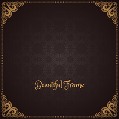 Brown color decorative frame design background