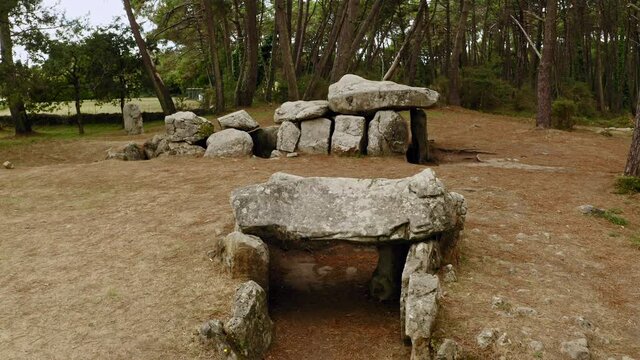 Dolmen Mane Kerionned is part of the Carnac Stones in Brittany France 