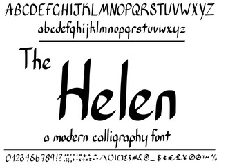 Hand drawn font has classic, classical style. A typeface 