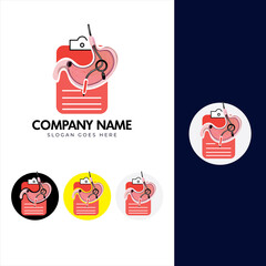 Creative modern Endoscopy/stomach report  logo design template vector eps