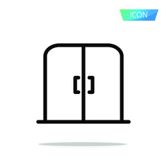 Door icon vector isolated on white background.