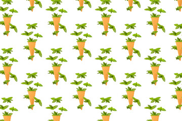 Fototapeta premium Pattern of fresh vegetables isolated on creative colored texture