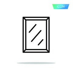 Mirror icon vector isolated on white background.
