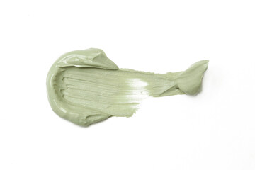 Natural cosmetic face mud sample isolated on white. Skin clay smear close up.	