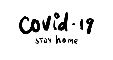 Coronavirus covid-19 calligraphic hand written vector isolated lettering illustrations for quarantine design. Eps10.