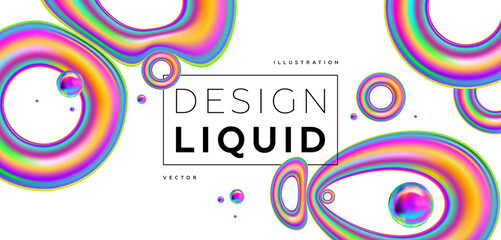 Fototapeta premium Abstract background with beautiful liquid fluid geometric elements for posters, placards and brochures. Eps10 vector illustration.