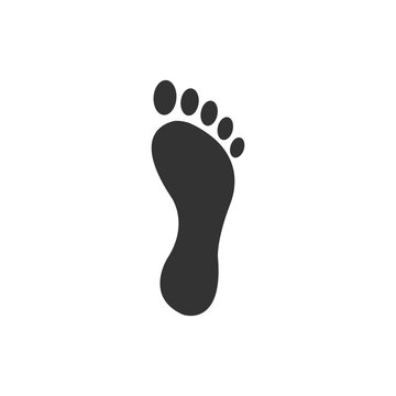 Foot black icon. Bare human foot vector illustration. People footprint silhouette.