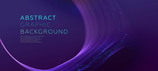 Glowing particles liquid dynamic flow background. Trendy fluid cover design. Eps10 vector illustration