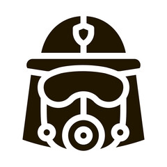 Firefighter Mask Helmet glyph icon vector. Firefighter Mask Helmet Sign. isolated symbol illustration