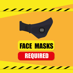 Face mask required poster. Covid-19 prevention - Vector