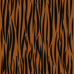 Vector brown seamless tiger striped pattern.