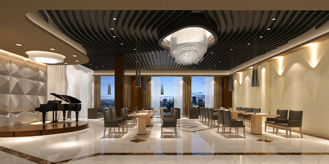 3d render of music concert saloon