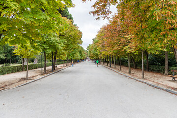 gardens of the Retiro Park in the city of Madrid, Spain