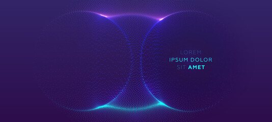 Glowing particles liquid dynamic flow background. Trendy fluid cover design. Eps10 vector illustration
