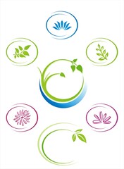 colourful nature icons, Eco friendly business logo design