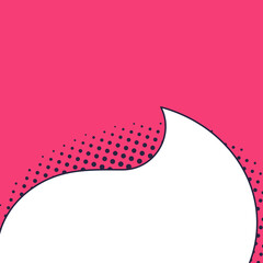 Speech bubble pink banner with space for phrases.