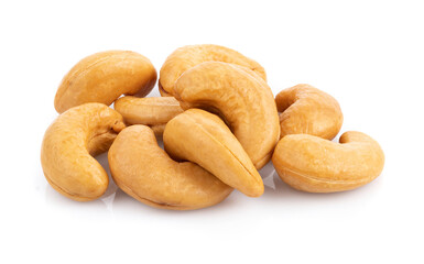 Roasted cashew nut isolated on white background