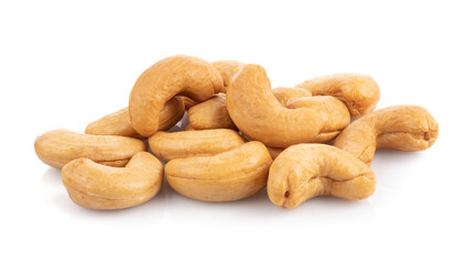 Roasted cashew nut isolated on white background