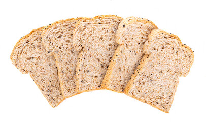 whole wheat bread isolated on white background