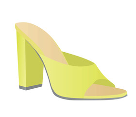 Yellow woman sandal. vector illustration