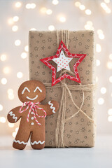 Christmas Decorations with Gingerbread Man and Gift Box
