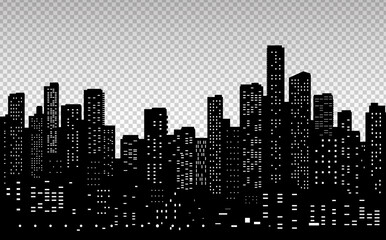 Seamless modern cityscape silhouette