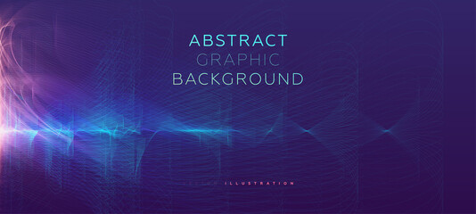 Wavy minimal trendy lines shape for abstract gradient space magic background, posters, covers and placards. Eps10 vector illustration