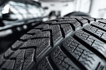 New car tyre photo in car salon © fotofabrika