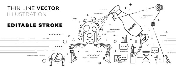 Virus pollution concept illustration for medical banners and Stay home and quarantine posters backgrounds design. Eps10 vector illustration