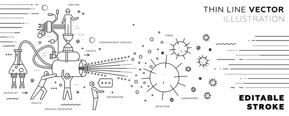 Virus pollution concept illustration for medical banners and Stay home and quarantine posters backgrounds design. Eps10 vector illustration
