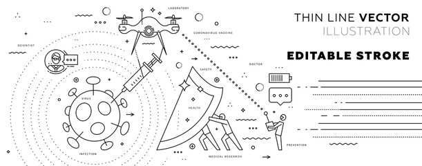 Virus pollution concept illustration for medical banners and Stay home and quarantine posters backgrounds design. Eps10 vector illustration