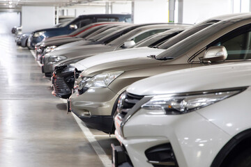 Cars inside Shopping Mall Parking Lots