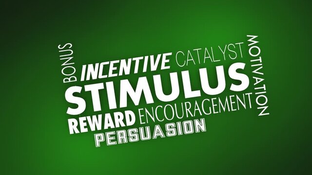Stimulus Incentive Encouragement Motivation Financial Reward Words 3d Animation