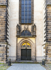 Fototapeta na wymiar the door of the castle church door in Wittenberg where Martin Luther nailed his 95 theses in 1517