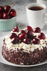 A traditional German chocolate and cherry cake Schwarzwald
