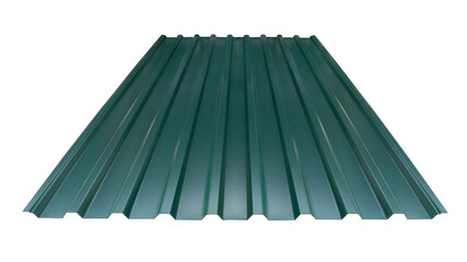 Roof wave ripple profile metal sheet colored wooden texture isolated on white background