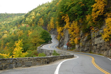 Autumn mountain road