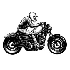 skull rider on a motorcycle