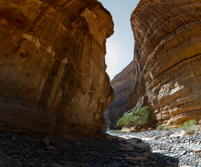 Sneak Canyon geological outcrop formations at ancient oasis ﻿﻿of Al Ula, Saudi Arabia