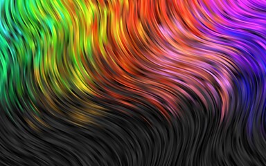 Light Multicolor, Rainbow vector backdrop with bent lines. Glitter abstract illustration with wry lines. Textured wave pattern for backgrounds.