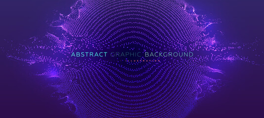 Glowing particles liquid dynamic flow background. Trendy fluid cover design. Eps10 vector illustration