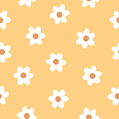 Creative hand drawn vector seamless pattern with flowers. Cute baby pattern for nursery, textile and prints. Floral backdrop. Botanical vector illustration