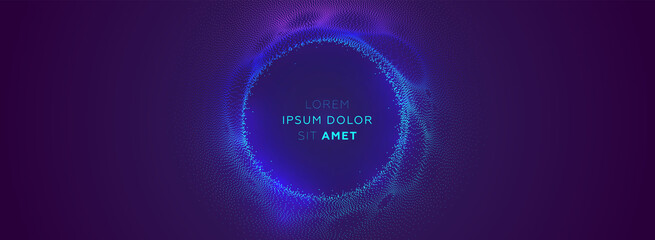 Glowing particles liquid dynamic flow background. Trendy fluid cover design. Eps10 vector illustration