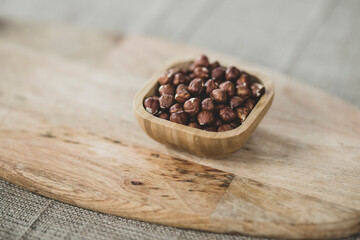 fresh and delicious hazelnuts on the table