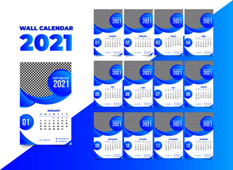 Modern 2021 calendar design template, Calendar Design