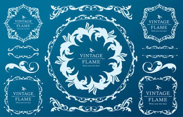 高級感のあるフレームデザイン、カリグラフィー素材、ラグジュアリー、テンプレート、【コピースペース】