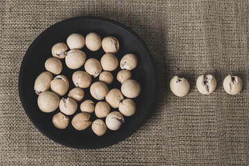fresh and delicious hazelnuts on the table