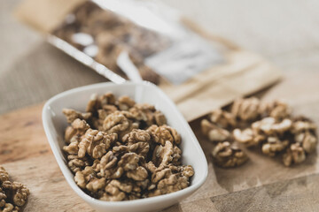 fresh and delicious walnuts on the table