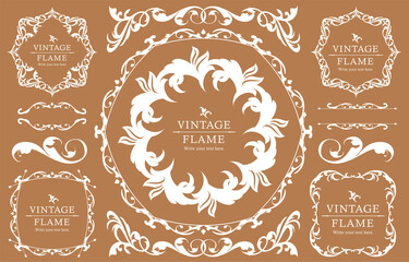 高級感のあるフレームデザイン、カリグラフィー素材、ラグジュアリー、テンプレート、【コピースペース】